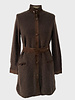 RICE POINT COAT WITH SUEDE: CHOCOLATE MELANGE