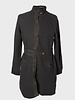 RICE POINT COAT WITH SUEDE: BLACK