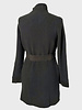 RICE POINT COAT WITH SUEDE: BLACK