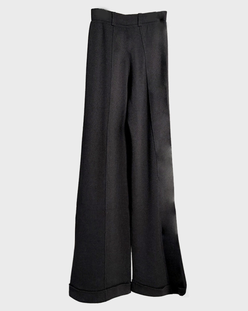 KNIT PANTS: BLACK