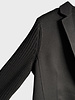 DF CASHMERE-WOOL W/ KNIT ARMS 1-BUTTON BLAZER: BLACK-BLACK
