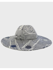 PRINTED BIG HAT: JACQUARD BITS: NAVY