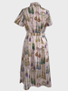 COTTON PRINT SHIRT DRESS: REMINI: PINK