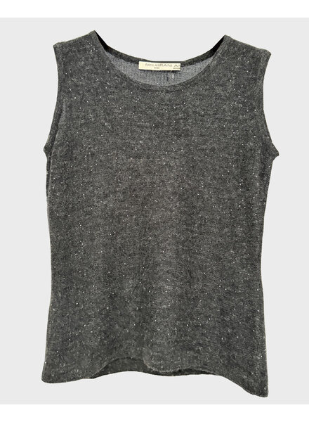 KNIT SHELL W/ SEQUINS: GRAY