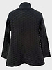 CASHMERE CHECKERBOARD SWEATER JACKET: BLACK