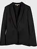 DOUBLE FACE JACKET W/ LEATHER INSERT: BLACK