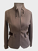 COTTON BLAZER WITH SILK DETAILS: CHOCOLATE