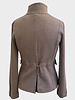 COTTON BLAZER WITH SILK DETAILS: CHOCOLATE