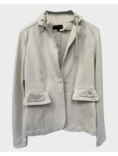 COTTON BLAZER WITH SILK DETAILS: SILVER
