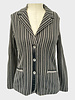 SILK-COTTON STRIPES BLAZER: BLACK-BEIGE