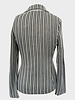SILK-COTTON STRIPES BLAZER: BLACK-BEIGE