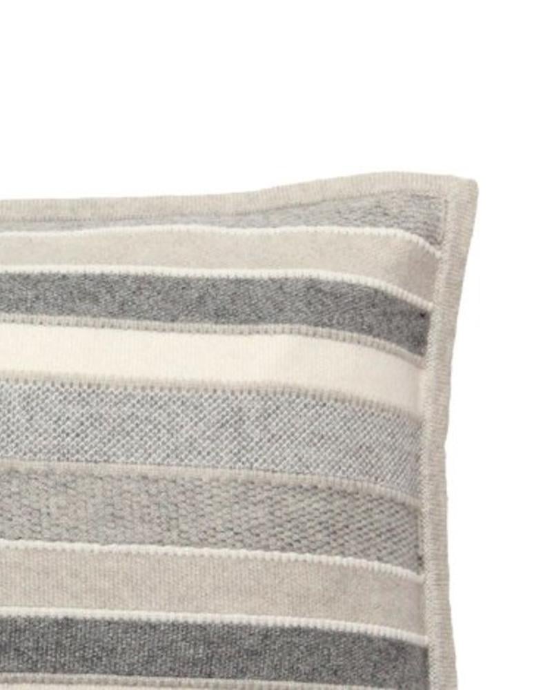 CASHMERE KENT STRIPE JACQUARD PILLOW:  12" X 18": PEARL