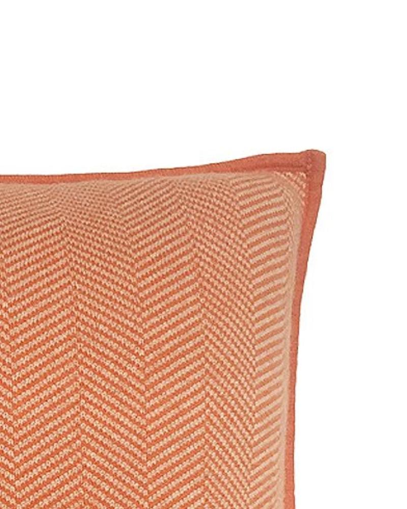 HENRY CASHMERE HERRINGBONE PILLOW: 21" X 21": ORANGE-SAND