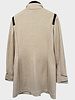 FABRIC AND SUEDE RIDING JACKET: TAUPE