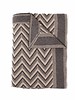 DILLON MODERN HERRINGBONE THROW: 50" X 70": ANTHRACITE-BEIGE