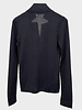 TWO-TONE KNITTED BLAZER: NAVY-TAUPE