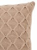 COMO CASHMERE BLEND KNITTED ARGYLE PILLOW: 21" X 21": BEIGE