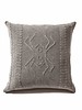 CASHMERE INTARSIA SPIDER KNITTED PILLOW: 21" X 21": GRAY