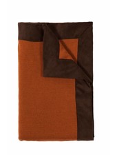PORTOFINO CASHMERE BLEND THROW WITH SUEDE  BORDER: 52" X 75": BURNT