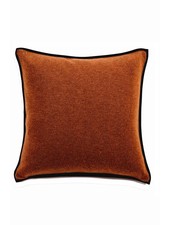 PORTOFINO CASHMERE BLEND PILLOW WITH ULTRA-SUEDE BORDER: 21"X 21": BURNT