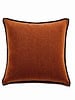 PORTOFINO CASHMERE BLEND PILLOW WITH ULTRA-SUEDE BORDER: 21"X 21": BURNT