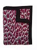 CASHMERE BLEND LEOPARD THROW WITH SUEDE BORDER: 52" X 75": PINK