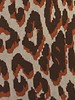 CASHMERE BLEND LEOPARD-JUNGLE THROW WITH SUEDE BORDER: 52" X 75": TERRA