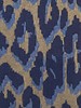 CASHMERE BLEND LEOPARD THROW WITH SUEDE BORDER: 52" X 75": AZURE