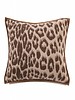 KNITTED LEOPARD PILLOW: 21" X 21": SAND