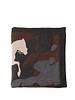 CANTERING HORSE THROW: 52" X 75": ANTHRACITE-CHOCOLATE-TAUPE