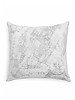 NEW YORK PRINT COTTON PILLOW: 22" X 22": BLACK