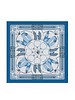 PRINTED CASHMERE SCARF: STIRRUPS: AZURE