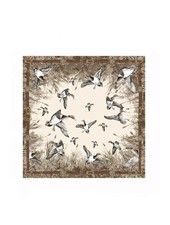 CASHMERE PRINTED SCARF: DUCK: TAUPE