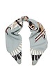 CASHMERE PRINTED SCARF: NATIVE AMERICAN: TEAL