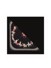 NATIVE AMERICAN SHAWL SILK PRINTED TRIANGLE - BLACK