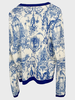 CASHMERE PRINTED CARDIGAN: TOILE DU JOUY-BLUE