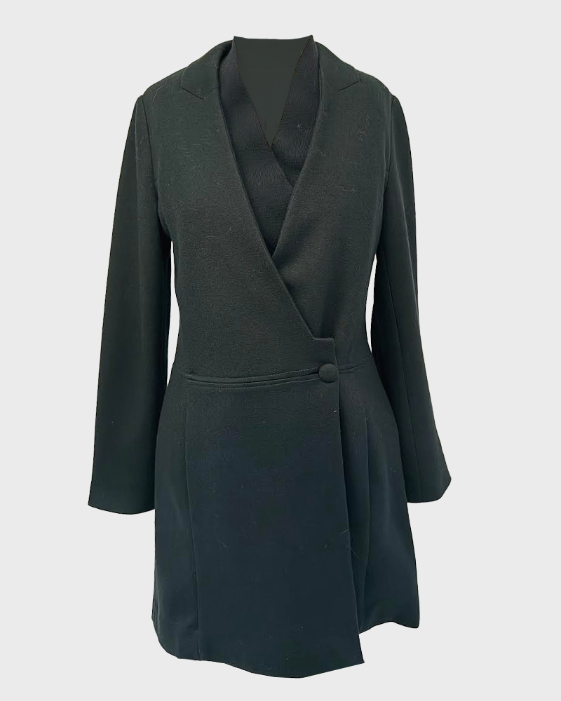 DOUBLE LAYER COAT: BLACK
