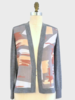 SWEATER SET W/ PRINTED SILK: BRUSH STROKES