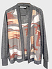 SWEATER SET W/ PRINTED SILK: BRUSH STROKES