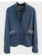 COTTON BLAZER WITH SILK DETAILS: DENIM