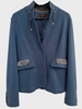 COTTON BLAZER WITH SILK DETAILS: DENIM