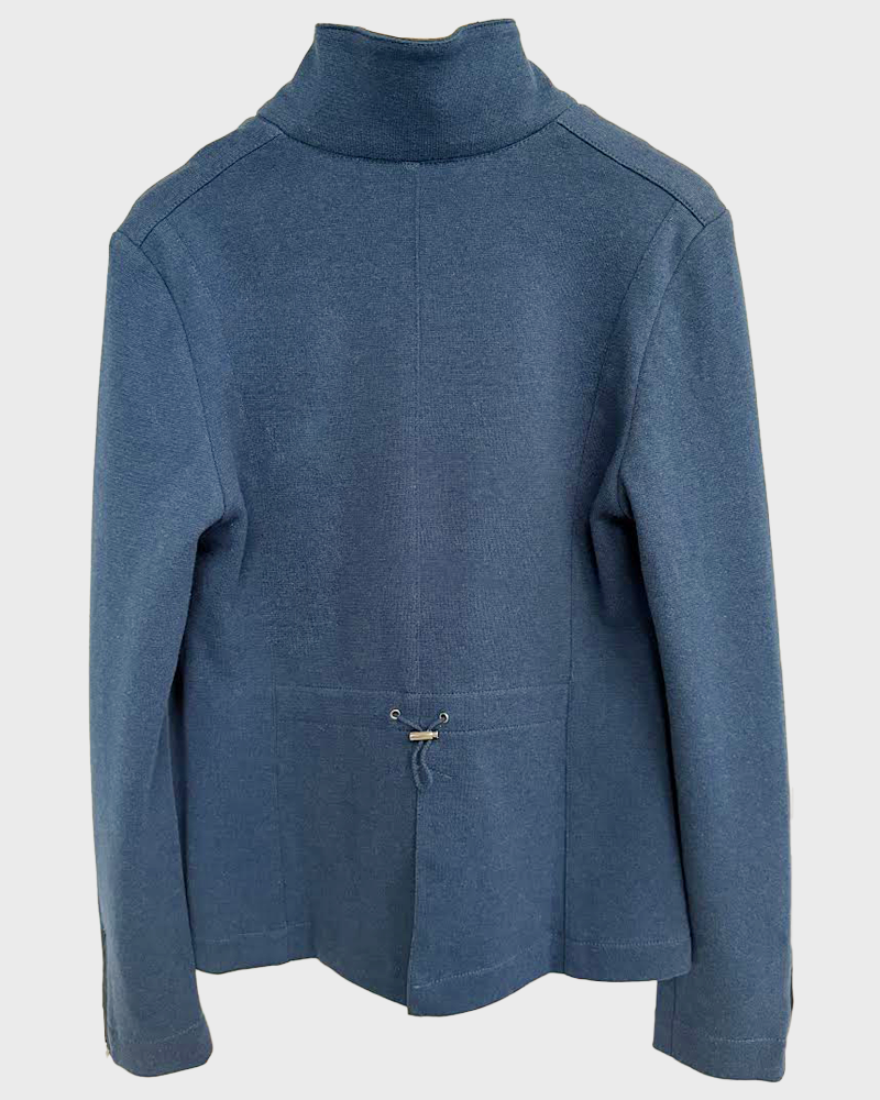 COTTON BLAZER WITH SILK DETAILS: DENIM