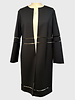 DOUBLE FACE WOOL COAT W/ TULLE INSERTS: BLACK