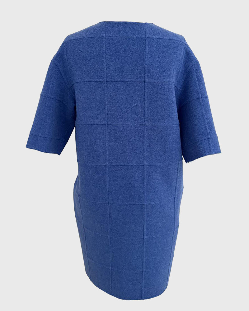 DOUBLE FACE PATCHWORK COAT: INK