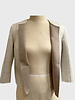 DOUBLE FACE COLLARLESS JACKET: IVORY-SAND SQUARES