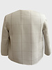 DOUBLE FACE COLLARLESS JACKET: IVORY-SAND SQUARES