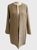 DOUBLE FACE CASHMERE COAT W/O TULLE: CAMEL(OUTSIDE), STRIPE(INSIDE): CAMEL