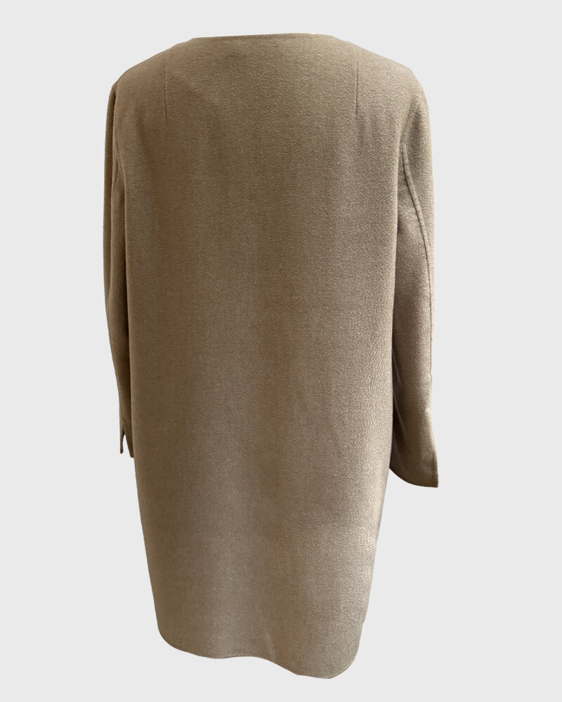 DOUBLE FACE CASHMERE COAT W/O TULLE: CAMEL(OUTSIDE), STRIPE(INSIDE): CAMEL