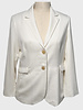 CASHMERE TWILL 2 BUTTON BLAZER: IVORY