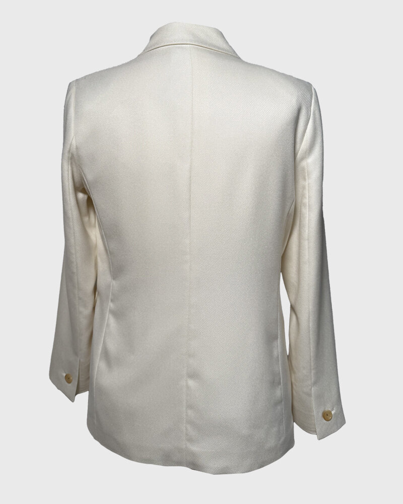 CASHMERE TWILL 2 BUTTON BLAZER: IVORY